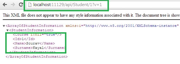 version 1 of student information service
